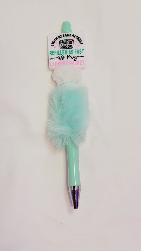 Fluffy Beaded Pen -  Funny Pen - Laundry Basket