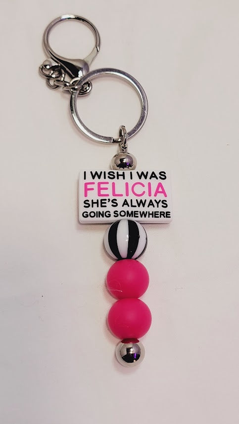 Beaded Bar Keychain - "Felicia"