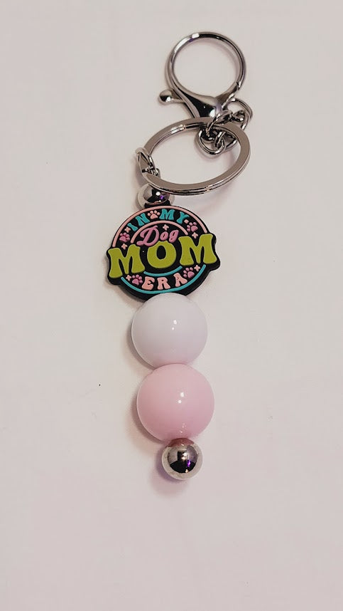 Beaded Bar Keychain - "In my Dog Mom Era"