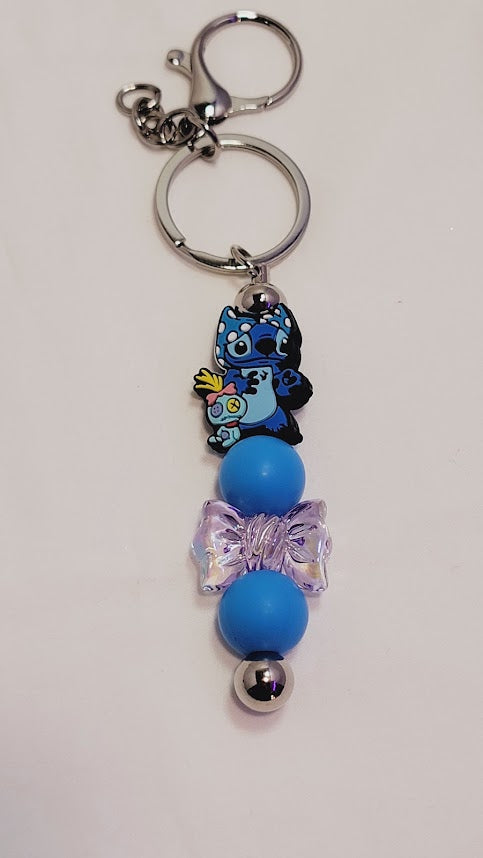 Beaded Bar Keychain - Stitch