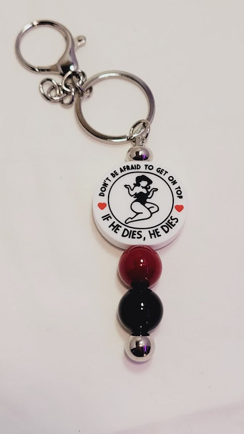 Naughty Beaded Bar Keychain