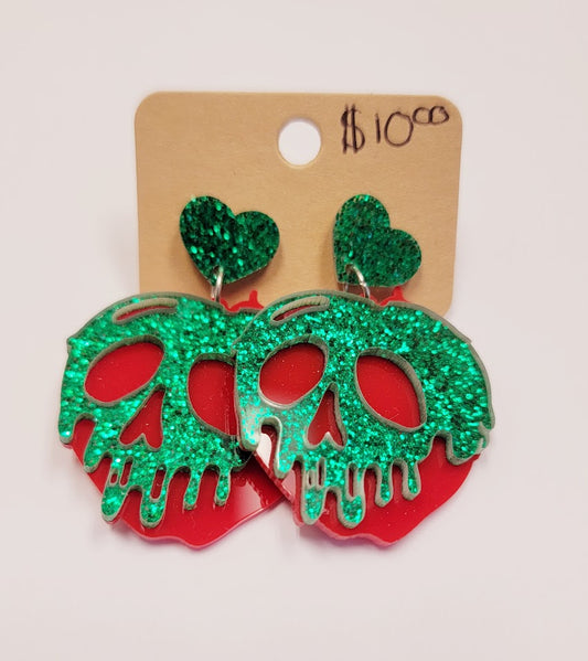 Skull Apple Earrings