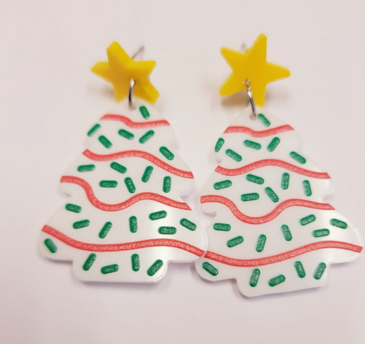 Christmas Tree Cake Earrings - 3 options