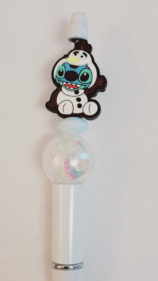 Stitch Dressed as Olaf Beaded Pen - 2 Options