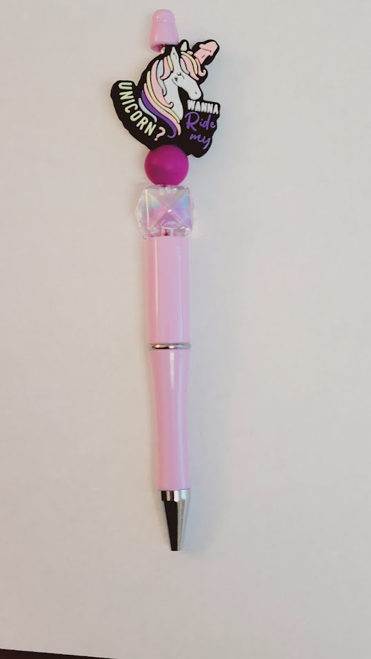 Naughty Unicorn Beaded Pen