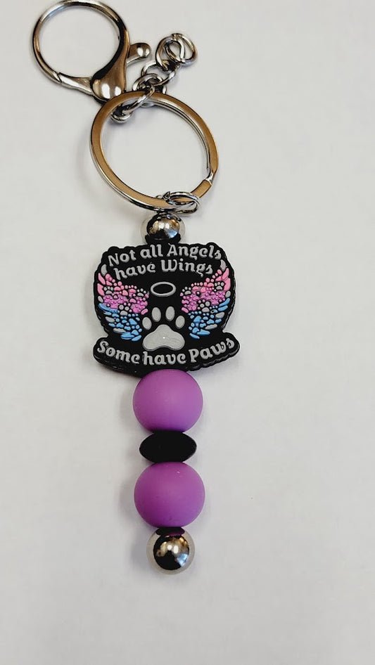 "Not all Angels have Wings, Some have Paws"  Bar Keychain