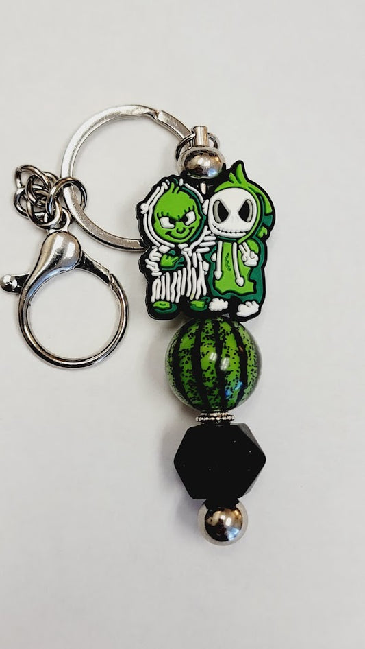 Grinch/Jack Skellington Bar Keychain