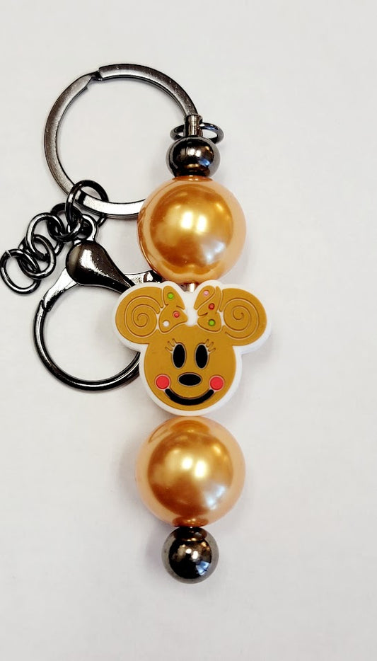 Gingerbread Minnie Bar Keychain