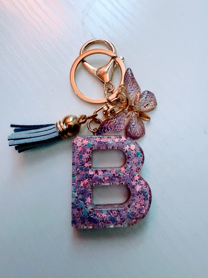 "B" Letter Keychain - Multiple Styles Available