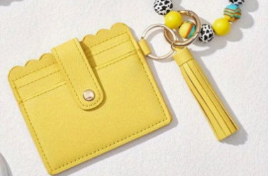 Wristlet Key Chain with Wallet - Yellow (Copy)