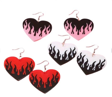 Heart Flame Earrings