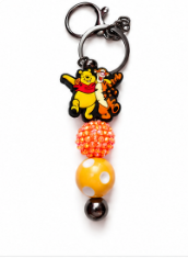 Pooh Bear and Tigger - Beaded Bar Keychain