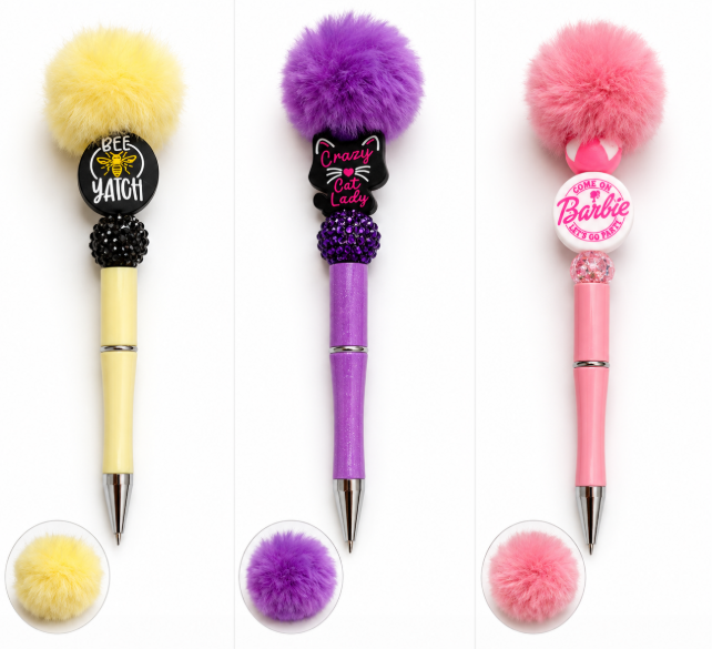 Fluffy Beaded Pens