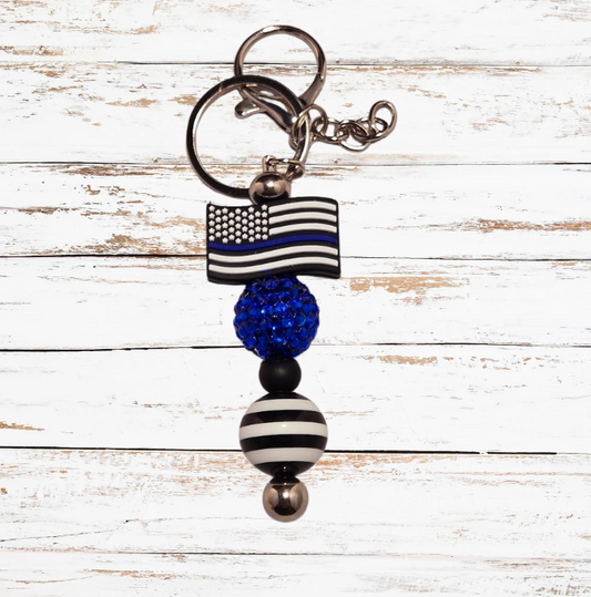 Police Flag Keychain