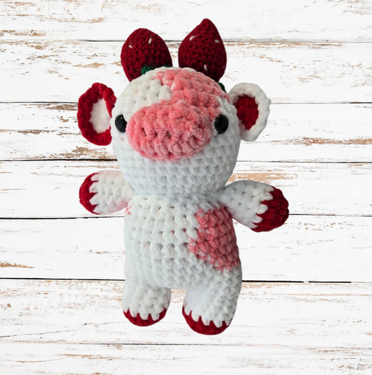 Crochet Strawberry Cow